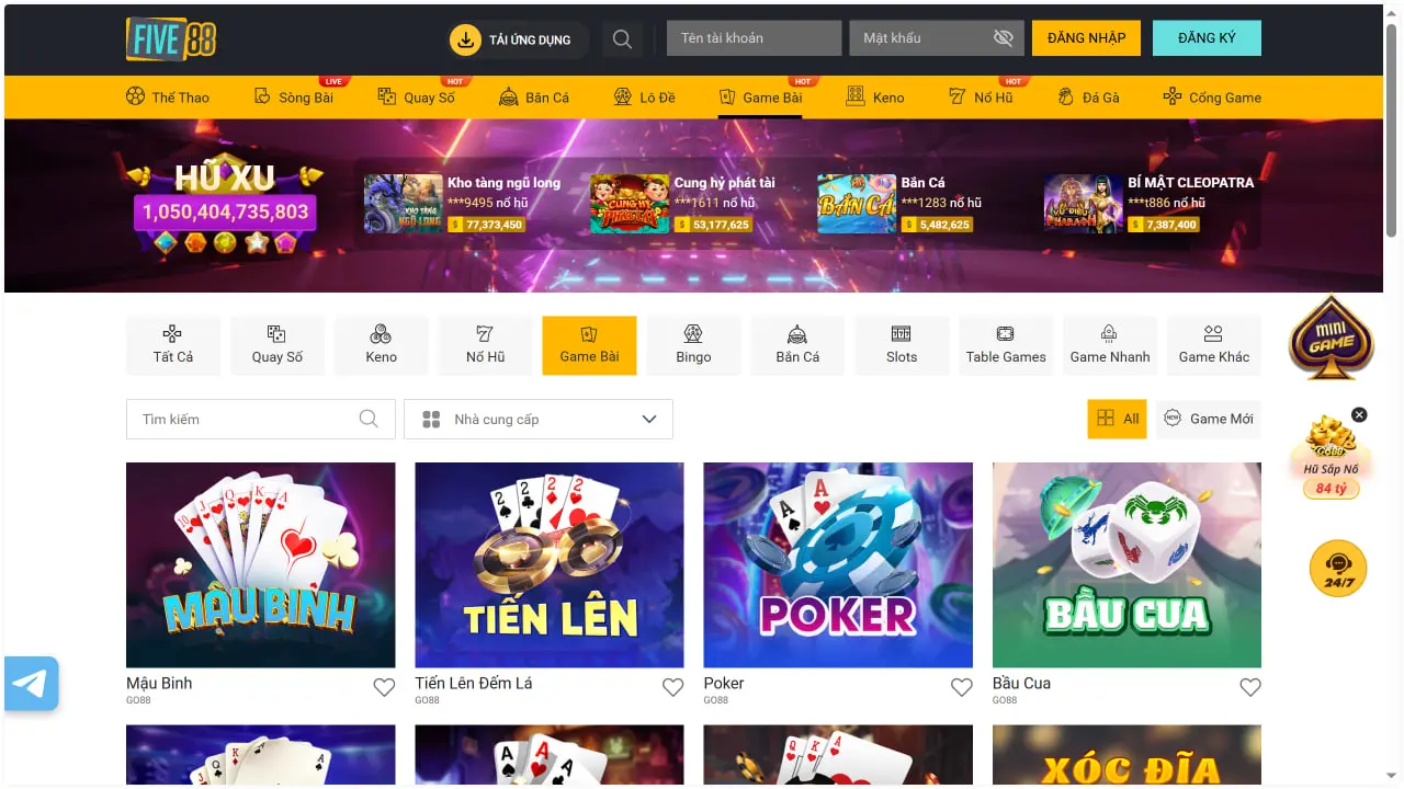 Các trò chơi hấp dẫn tại five88